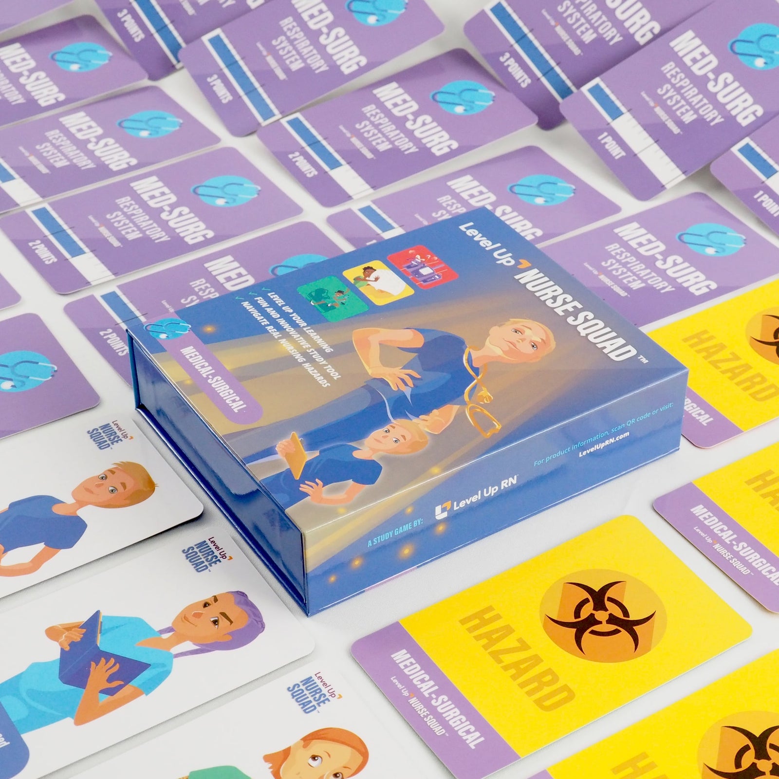 Level Up Nurse Squad - Med-Surg - Card Game from Level Up RN: Med-Surg-FlatLay